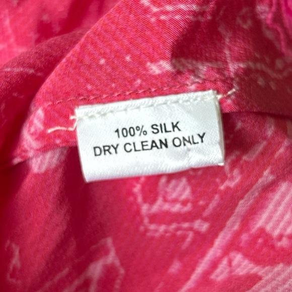 Rococo Sand Silk Off The Shoulder Blouse Hot Pink Embroidered Excellent Size XS - Picture 7 of 8